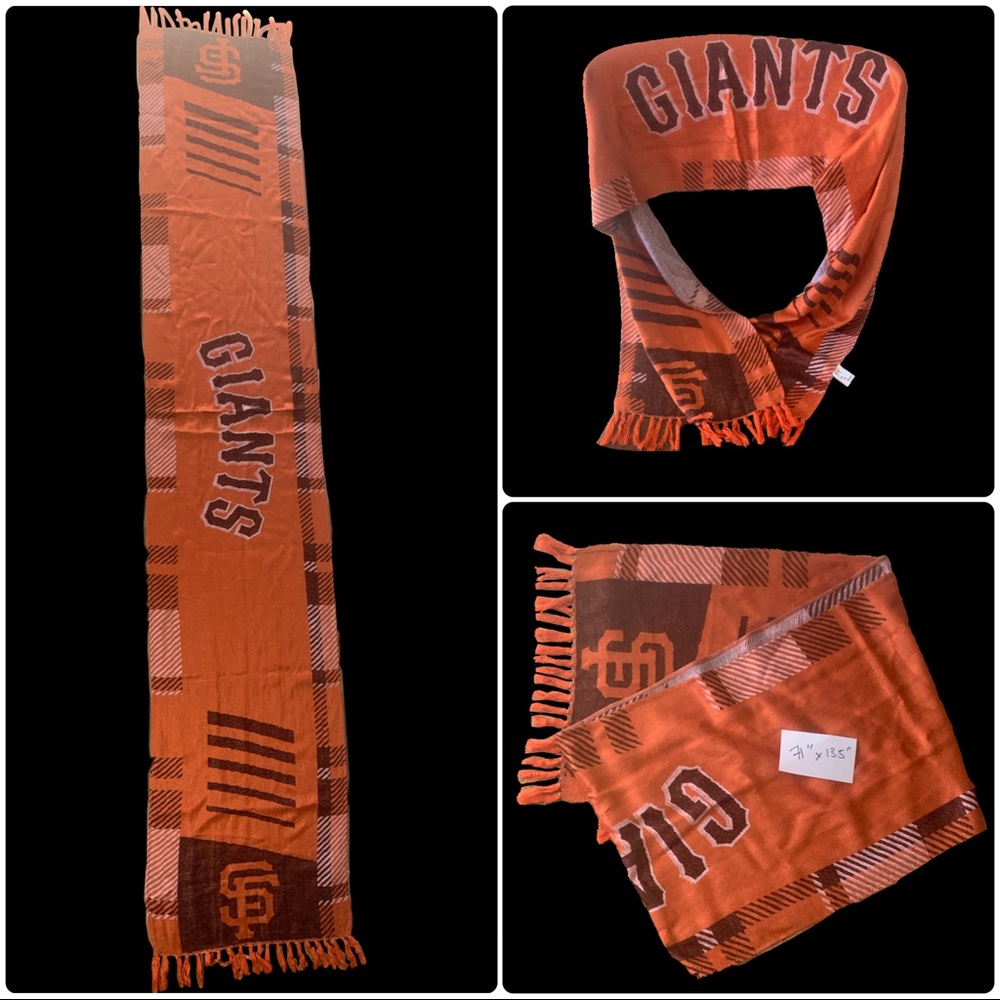 MLB San Francisco Giants Womens Pashmina Scarf Soft Lightweight Fringe 71” x 14”